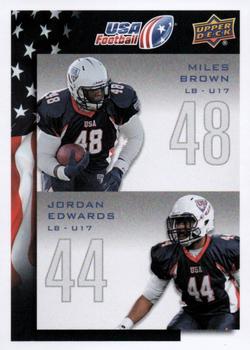 2014 Upper Deck USA Football #107 Miles Brown / Jordan Edwards Front