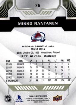 2020-21 Upper Deck MVP #26 Mikko Rantanen Back
