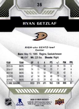 2020-21 Upper Deck MVP #36 Ryan Getzlaf Back