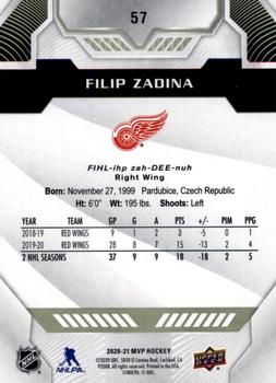 2020-21 Upper Deck MVP #57 Filip Zadina Back