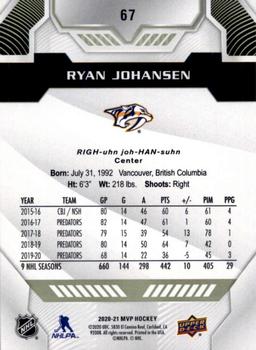 2020-21 Upper Deck MVP #67 Ryan Johansen Back