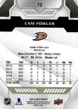 2020-21 Upper Deck MVP #73 Cam Fowler Back
