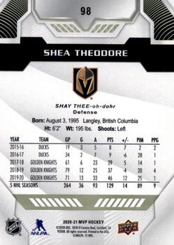 2020-21 Upper Deck MVP #98 Shea Theodore Back