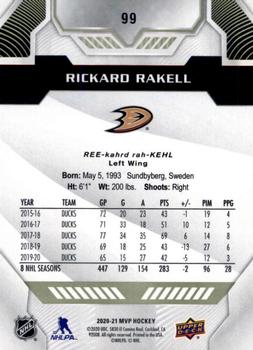2020-21 Upper Deck MVP #99 Rickard Rakell Back