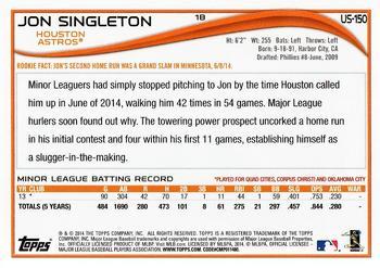 2014 Topps Update - Target Red Border #US-150 Jon Singleton Back