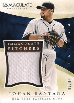 2014 Panini Immaculate Collection - Immaculate Pitchers Memorabilia #12 Johan Santana Front