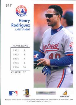 1997 Score #517 Henry Rodriguez Back