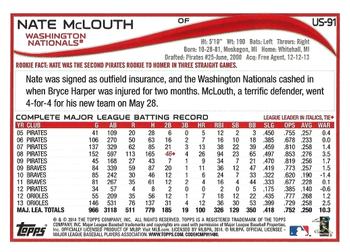 2014 Topps Update - Walmart Blue Border #US-91 Nate McLouth Back