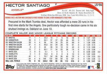 2014 Topps Update - Walmart Blue Border #US-194 Hector Santiago Back