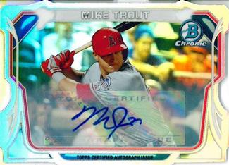 2014 Bowman Chrome - Mini Die Cut Autographs #MCA-MT Mike Trout Front