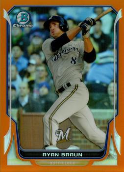 2014 Bowman Chrome - Orange Refractors #69 Ryan Braun Front