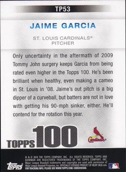 2010 Bowman - Topps 100 Prospects #TP53 Jaime Garcia Back