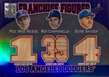 2001 Topps Tribute - Franchise Figures Relics #RM-RSC Pee Wee Reese / Duke Snider / Roy Campanella Front