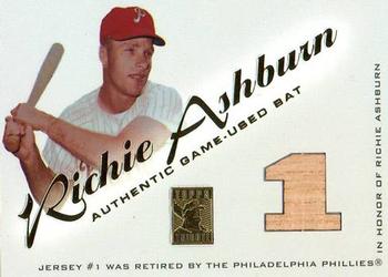 2001 Topps Tribute - Game Bat Relics #RBRA Richie Ashburn Front