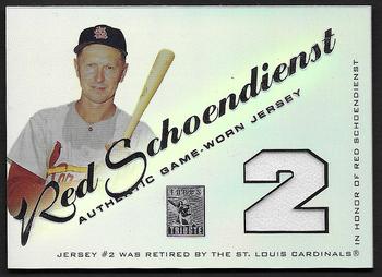 2001 Topps Tribute - Game Worn Relics #RJ-RS Red Schoendienst Front