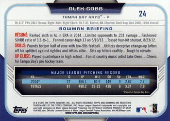 2015 Bowman #24 Alex Cobb Back