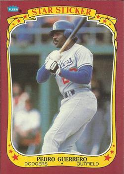 1986 Fleer Star Stickers #47 Pedro Guerrero Front