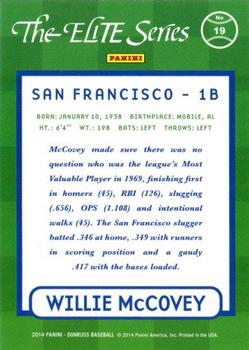 2014 Panini Hall of Fame 75th Year Anniversary - Elite Series #19 Willie McCovey Back