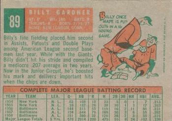 1959 Topps Venezuelan #89 Billy Gardner Back