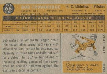 1960 Topps Venezuelan #66 Bob Trowbridge Back