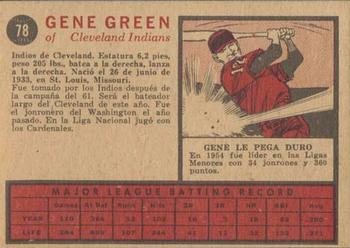 1962 Topps Venezuelan #78 Gene Green Back