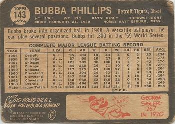 1964 Topps Venezuelan #143 Bubba Phillips Back