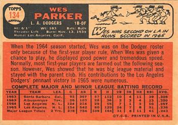1966 Topps Venezuelan #134 Wes Parker Back