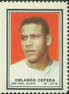 1962 Topps - Stamps #NNO Orlando Cepeda Front