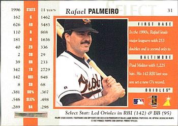 1997 Select #31 Rafael Palmeiro Back
