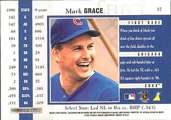 1997 Select #37 Mark Grace Back