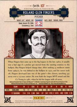 2012 Panini Cooperstown - Crystal Collection Red #107 Rollie Fingers Back
