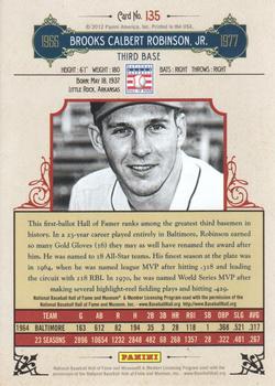 2012 Panini Cooperstown - Crystal Collection Red #135 Brooks Robinson Back