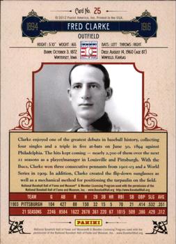 2012 Panini Cooperstown - Crystal Collection Blue #25 Fred Clarke Back