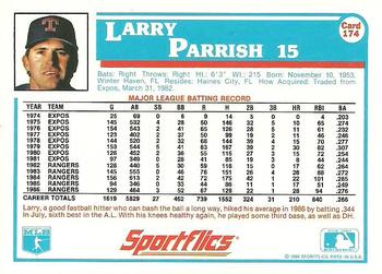 1987 Sportflics #174 Larry Parrish Back