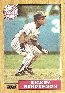 1987 Topps - Wax Box Side Panels Singles #E Rickey Henderson Front