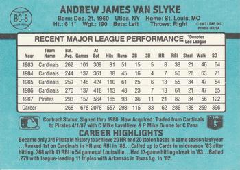 Andy Van Slyke 1988 Donruss MVP #BC-8 Pittsburgh Pirates