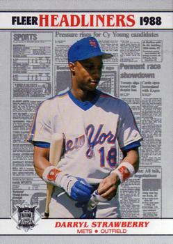 1988 Fleer - Headliners #4 Darryl Strawberry Front