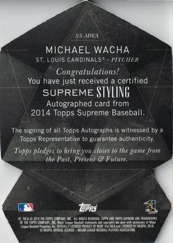 2014 Topps Supreme - Supreme Styling Autographs Purple #SS-MWA Michael Wacha Back