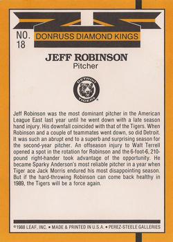 1989 Donruss - Super Diamond Kings #18 Jeff Robinson Back