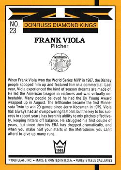 1989 Donruss - Super Diamond Kings #23 Frank Viola Back