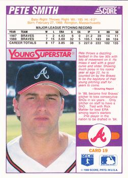 1989 Score - Young Superstars 1 #19 Pete Smith Back