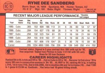 1990 Donruss - Bonus MVP's #BC-10 Ryne Sandberg Back