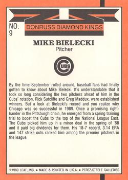 1990 Donruss - Super Diamond Kings #9 Mike Bielecki Back