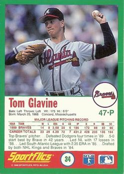 1990 Sportflics #34 Tom Glavine Back
