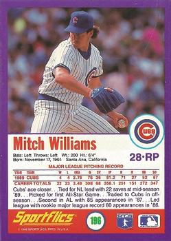 1990 Sportflics #196 Mitch Williams Back