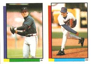 1990 Topps Stickers #29 / 252 Jeff Treadway / Jeff Russell Front