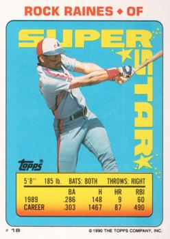 1990 Topps Stickers - Super Star Backs #18 Rock Raines Front