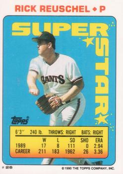 1990 Topps Stickers - Super Star Backs #26 Rick Reuschel Front