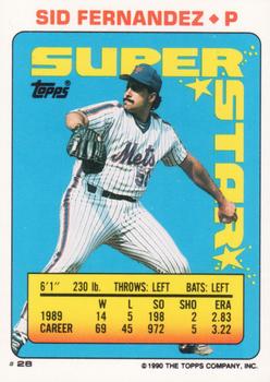1990 Topps Stickers - Super Star Backs #28 Sid Fernandez Front