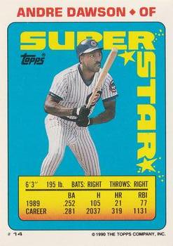 1990 Topps Stickers - Super Star Backs #14 Andre Dawson Front